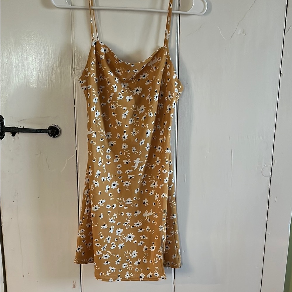 Princess Polly Gold Slip Mini Dress Spaghetti Strap